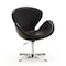 Manhattan Comfort Raspberry Faux Leather Adjustable Swivel Chair in Black and Polished Chrome AC038-BK - alternate 1